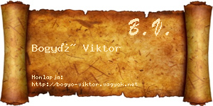 Bogyó Viktor névjegykártya